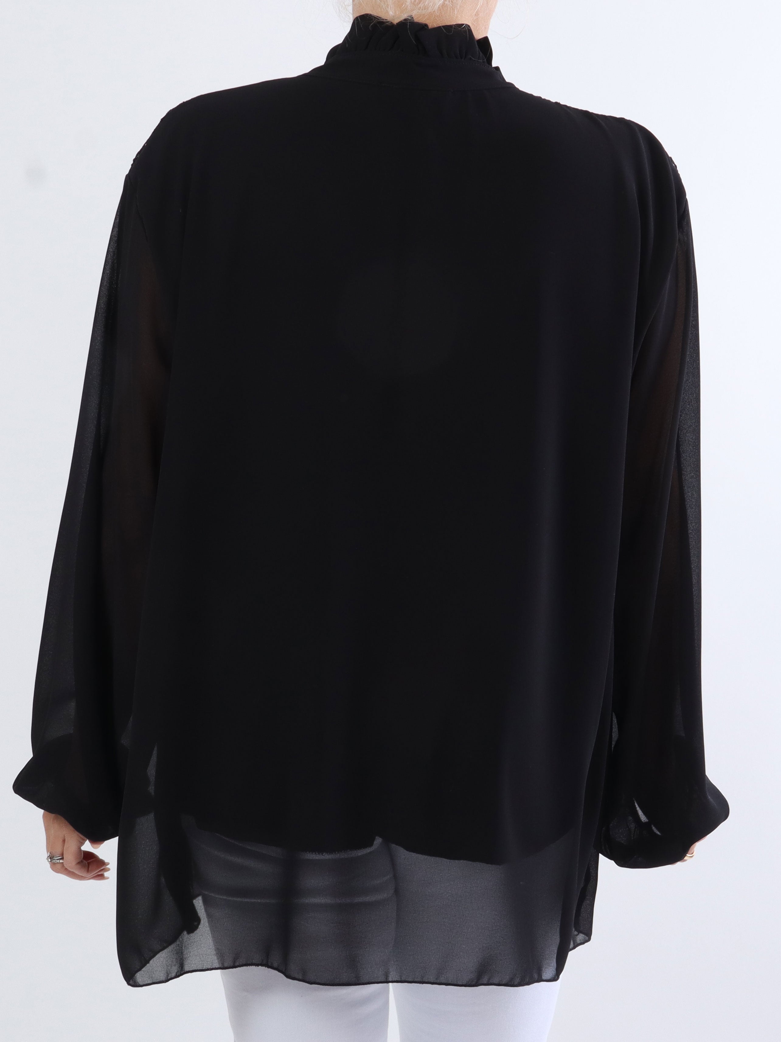 Iris - Sød plus size top med blond og folder